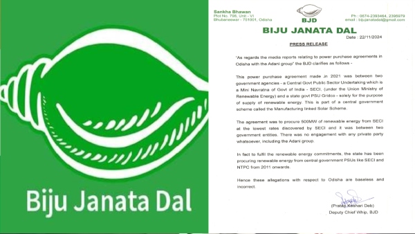 BJD Junks Deal With Adani Claims