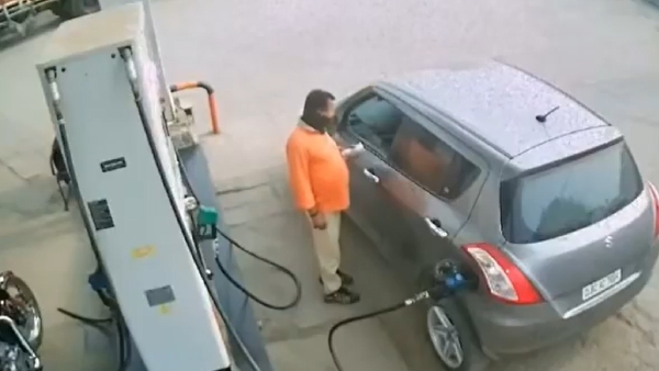 Viral Video Car Tries To Flee Petrol Pump Without Paying Caught By Police