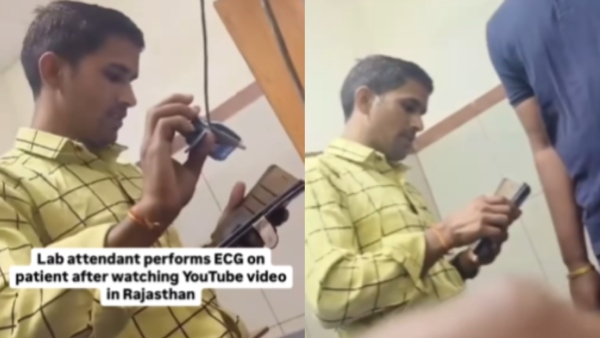 Rajasthan Lab Attendant Watches YouTube Tutorial To Conduct ECG Scan In Jodhpur Rajasthan Lab Attendant Watches YouTube Tutorial To Conduct ECG Scan In Jodhpur
