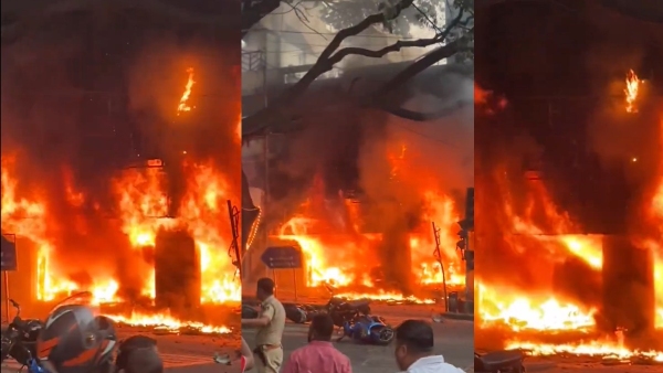 Fire Breaks Out at Bengaluru Electric Bike Showroom In Rajajinagar One Injured