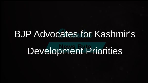 BJP Advocates for Kashmirs Development Priorities