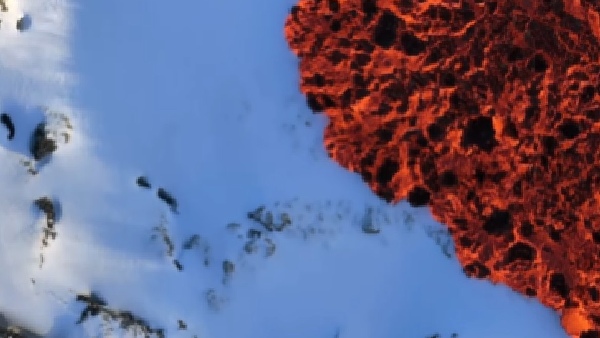 WATCH Video Lava Meets Snow Iceland s Baffling Viral Video Sparks AI Debate WATCH Video Lava Meets Snow Iceland s Baffling Viral Video Sparks AI Debate