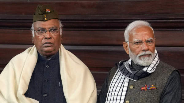 Prime Minister Narendra Modi and Congress President Mallikarjun Kharge