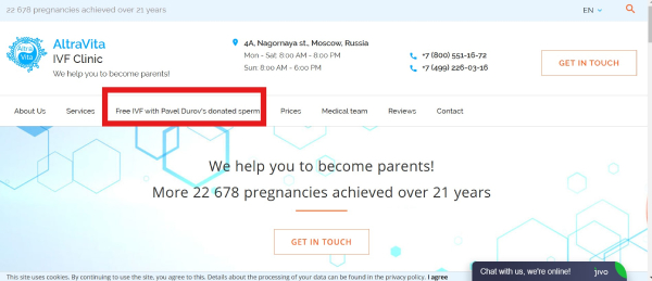 Telegram CEO Pavel Durov Free Sperm