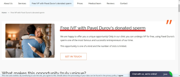 Telegram CEO Pavel Durov Free Sperm