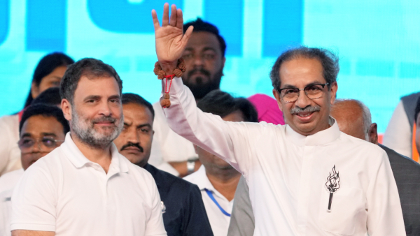 Shiv Sena UBT Chief Uddhav Thackeray and Congress leader Rahul Gandhi