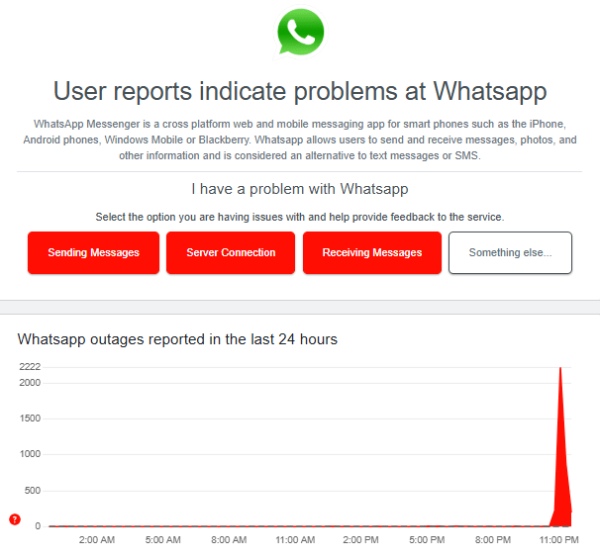 WhatsApp Facebook Instagram Down