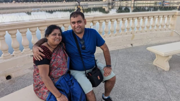Atul Subhash with his mother