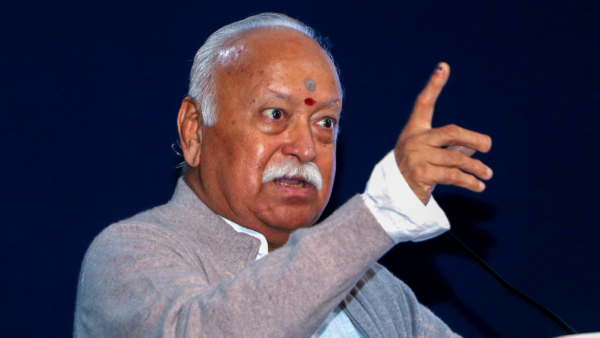 RSS chief Mohan Bhagwat speaks during the Kathale Kulsammelan programme in Nagpur Sunday Dec 1 2024