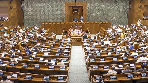 View of the Lok Sabha during the Winter session of Parliament