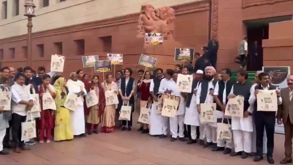 After Palestine Bag Priyanka Gandhi Carries Stand With Bangladesh Minorities Tote To Parliament