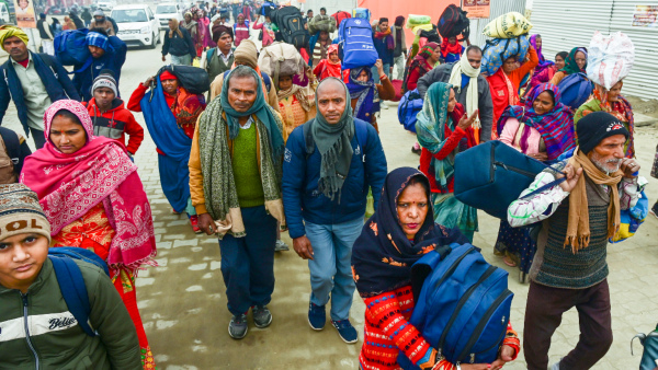 Devotees arrive at Sangam ahead of Maha Kumbh Mela 2025 in Prayagraj Sunday Jan 5 2025