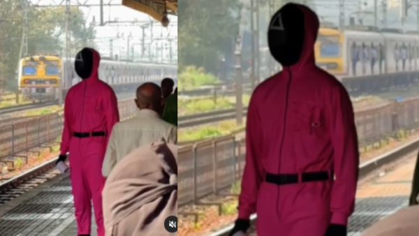 Squid Game Guard Spotted At Mumbai Local Train
