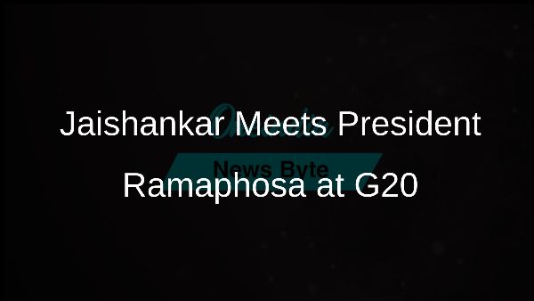 Jaishankar Meets President Ramaphosa at G20