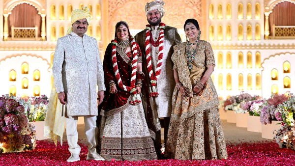 Billionaire Gautam Adani s youngest son Jeet Adani married Diva Jaimin Shah today in a private ceremony in Ahmedabad Diva is the daughter of diamond merchant Jaimin Shah