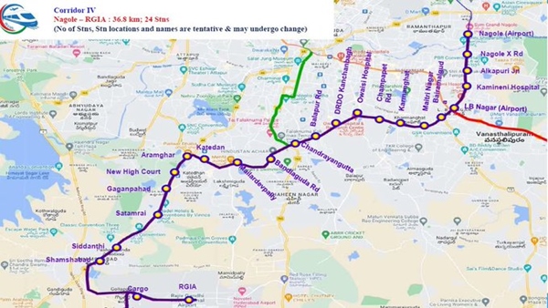 Hyderabad Metro Corridor IV New Purple Line to Improve Airport Connectivity Hyderabad Metro Corridor IV New Purple Line to Improve Airport Connectivity