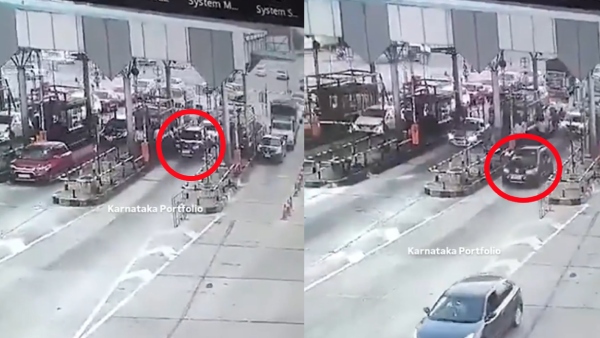 Bengaluru Man Clings to Car s Hood As Driver Speeds Away at Toll Booth