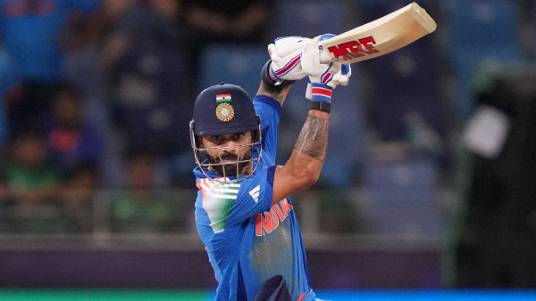 Virat Kohli plays a shot during a One Day International ODI cricket match of the ICC Champions Trophy between India and Pakistan at Dubai International Cricket Stadium in Dubai UAE Sunday Feb 23 2025