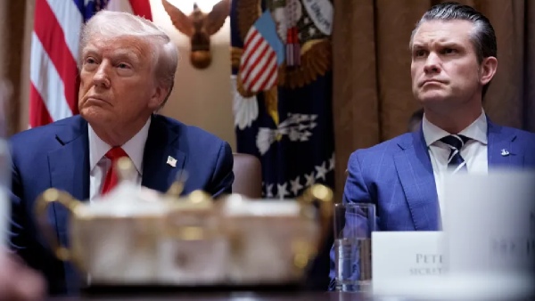 US President Donald Trump with US Defense Secretary Pete Hegseth