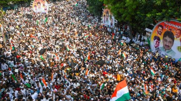Thousands Protest In Hyderabad