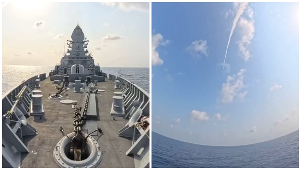 Amid Tensions With Pakistan Indian Navy Test Fires Medium Range Missile In Arabian Sea