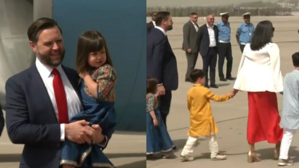 JD Vance and Family Arrive in India For Official Visit Children Dressed In Traditional Indian Attire JD Vance and Family Arrive in India For Official Visit Children Dressed In Traditional Indian Attire