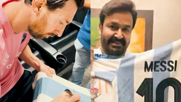Mohanlal Gets Signed Jersey From Messi
