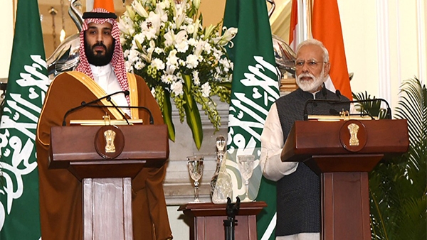 Prime Minister Narendra Modi and Saudi Crown Prince and Prime Minister Mohammed bin Salman Prime Minister Narendra Modi and Saudi Crown Prince and Prime Minister Mohammed bin Salman