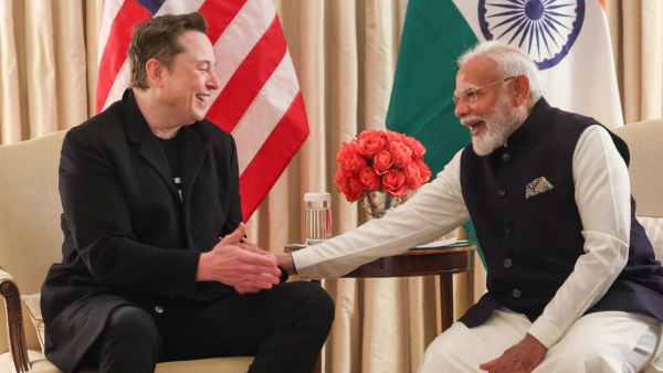 Prime Minister Narendra Modi during a meeting with Elon Musk