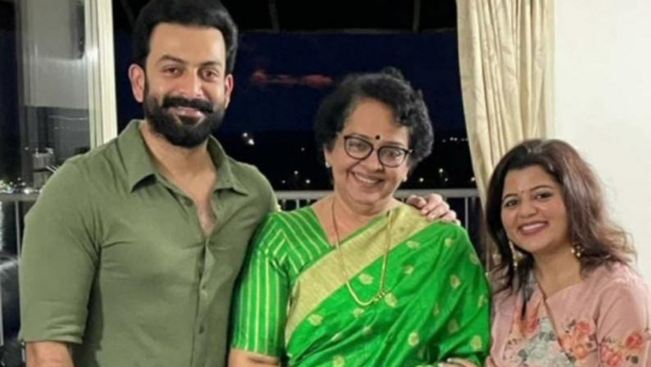 Prithiviraj his mother Mallika Sukumaran centre and wife Supriya Menon right Prithiviraj his mother Mallika Sukumaran centre and wife Supriya Menon right