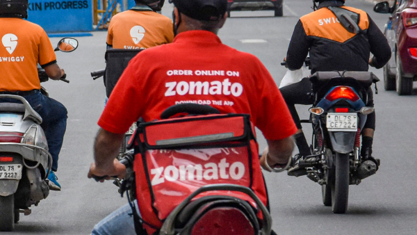 A deliveryman of food aggregator Zomato A deliveryman of food aggregator Zomato