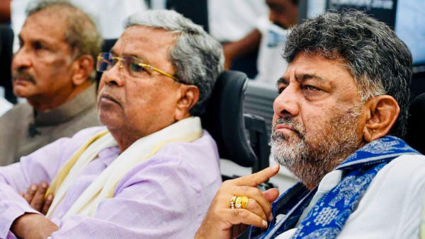 Karnataka Chief Minister Siddaramaiah with his deputy DK Shivakumar Karnataka Chief Minister Siddaramaiah with his deputy DK Shivakumar