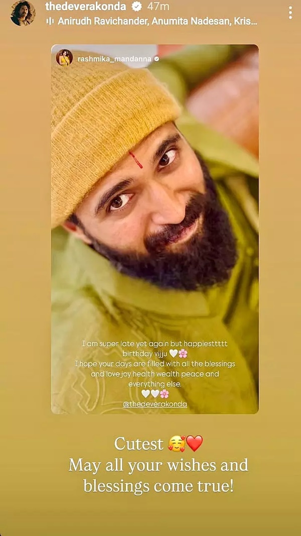 Rashmika Mandanna-Vijay Deverakonda Fuel Dating Rumors With Sweet Birthday Exchange Rashmika Mandanna-Vijay Deverakonda Fuel Dating Rumors With Sweet Birthday Exchange