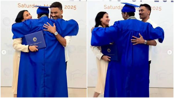 Dhanush and Aishwarya Rajinikanth with son Yathra