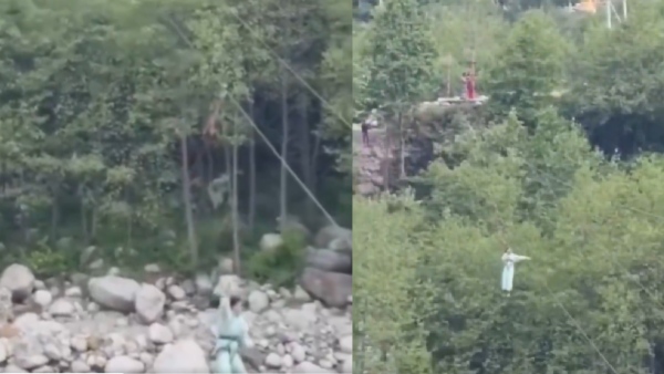 Horror In the Hills Child Falls From Zipline In Manali Video Goes Viral Horror In the Hills Child Falls From Zipline In Manali Video Goes Viral