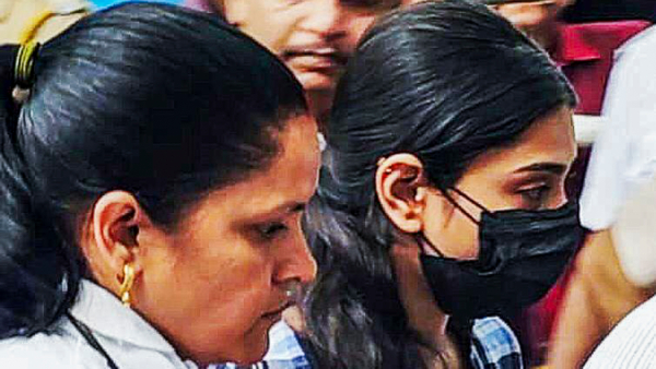 Social media influencer Sharmishtha Panoli who was arrested by the Kolkata Police for making alleged communal comments in a video being produced at a court in Kokata Saturday May 31 2025