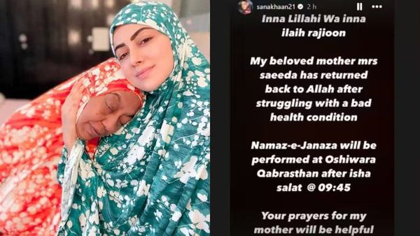 Sana Khan Mourns The Loss Of Her Mother Saeeda