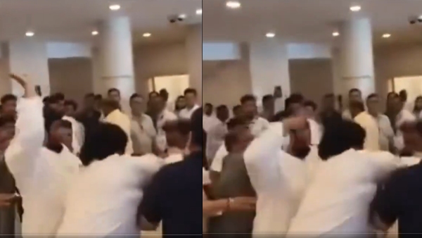 BJP NCP Sharad Pawar Supporters Fight BJP NCP Sharad Pawar Supporters Fight