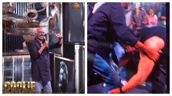 Aamir Khan Touches Rajinikanth s Feet At Coolie Audio Launch Pic Goes Viral Aamir Khan Touches Rajinikanth s Feet At Coolie Audio Launch Pic Goes Viral