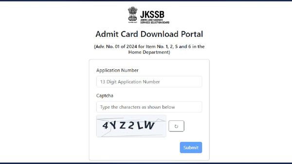 JKSSB JE Admit Card 2025 JKSSB JE Admit Card 2025