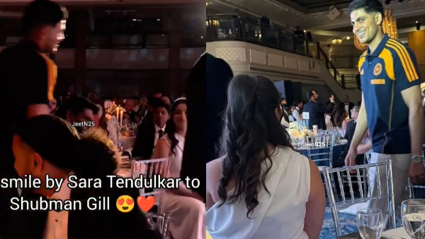 Shubman Gill Sara Tendulkar Smiling At Each Other in New Video from Yuvraj Singh s London Charity Dinner Shubman Gill Sara Tendulkar Smiling At Each Other in New Video from Yuvraj Singh s London Charity Dinner