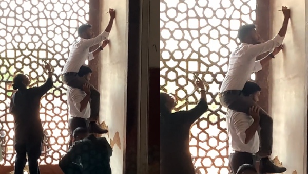 Humayun s Tomb Vandalised Viral Video Shows Visitors Scratching Names On UNESCO Site Walls