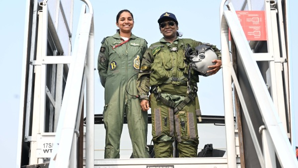 President Murmu with IAF pilot Shivani Singh