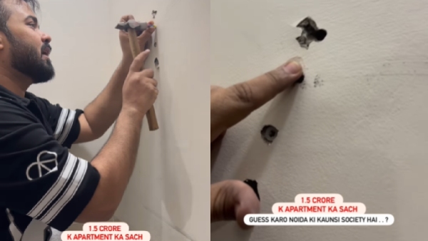 Man Does Hole in Wall by Pencil
