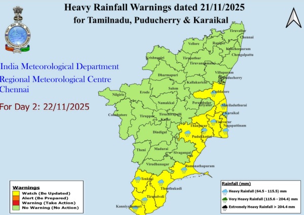 Tamil Nadu Weather 11 Dists On Yellow Alert Chennai to See On-and-Off Rains Till Tuesday Tamil Nadu Weather 11 Dists On Yellow Alert Chennai to See On-and-Off Rains Till Tuesday
