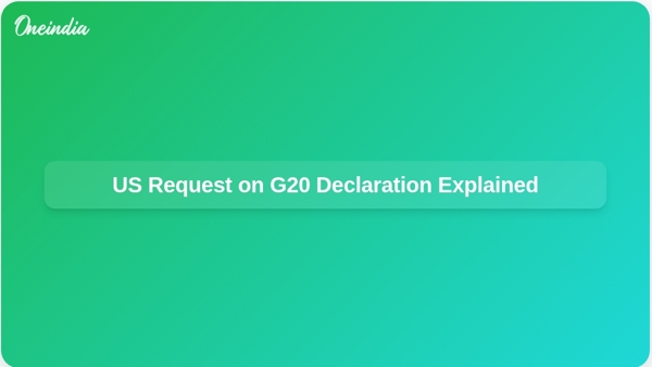 US Request on G20 Declaration Explained