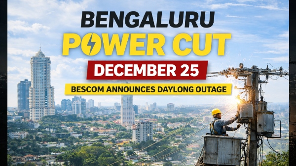 Bengaluru Power Cut on December 25 BESCOM to Shut Power for 7 Hours Across 20 Areas Bengaluru Power Cut on December 25 BESCOM to Shut Power for 7 Hours Across 20 Areas