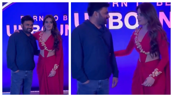 Did Raja Saab Director Maruthi s Touch Make Nidhhi Agerwal Uncomfortable Viral Clip Sparks Debate Did Raja Saab Director Maruthi s Touch Make Nidhhi Agerwal Uncomfortable Viral Clip Sparks Debate