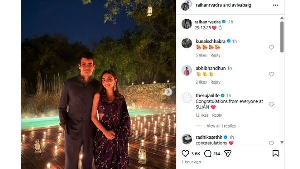 Raihan Vadra and Aviva Baig Engagement Photo Raihan Vadra and Aviva Baig Engagement Photo