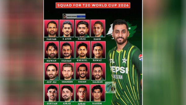 Pakistan Announce Squad for T20 World Cup 2026
